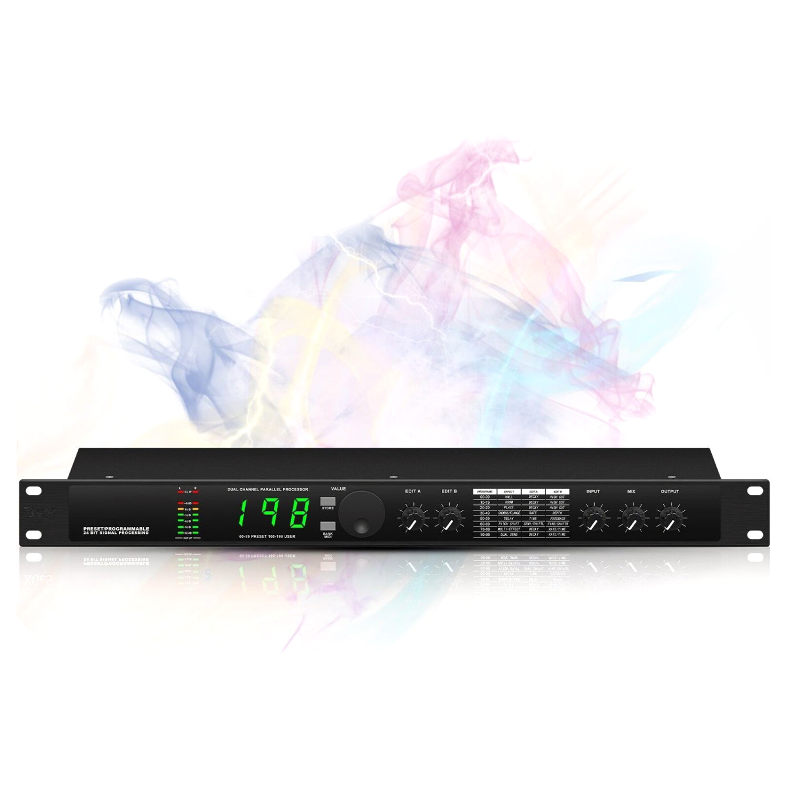Professional Digital Reverb Multi Effect DSP Audio Processor Equalizer