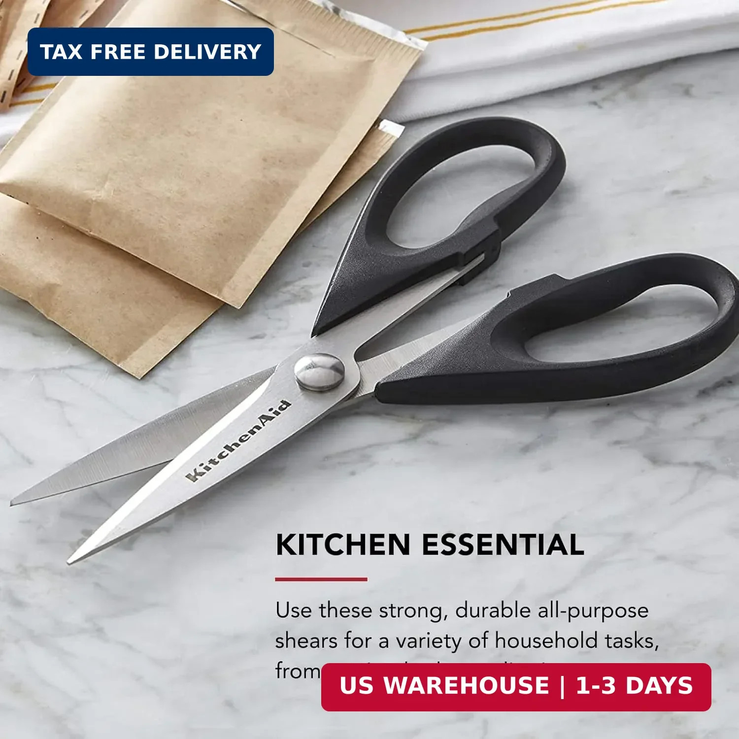 All Purpose Kitchen Shears with Protective Sheath Durable Stainless S