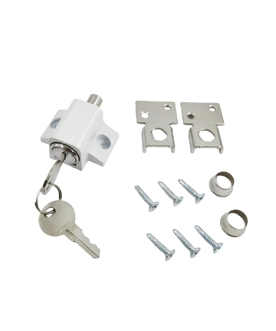 U 9862 Sliding Door Keyed Lock PushIn Replace Patio Home Office White