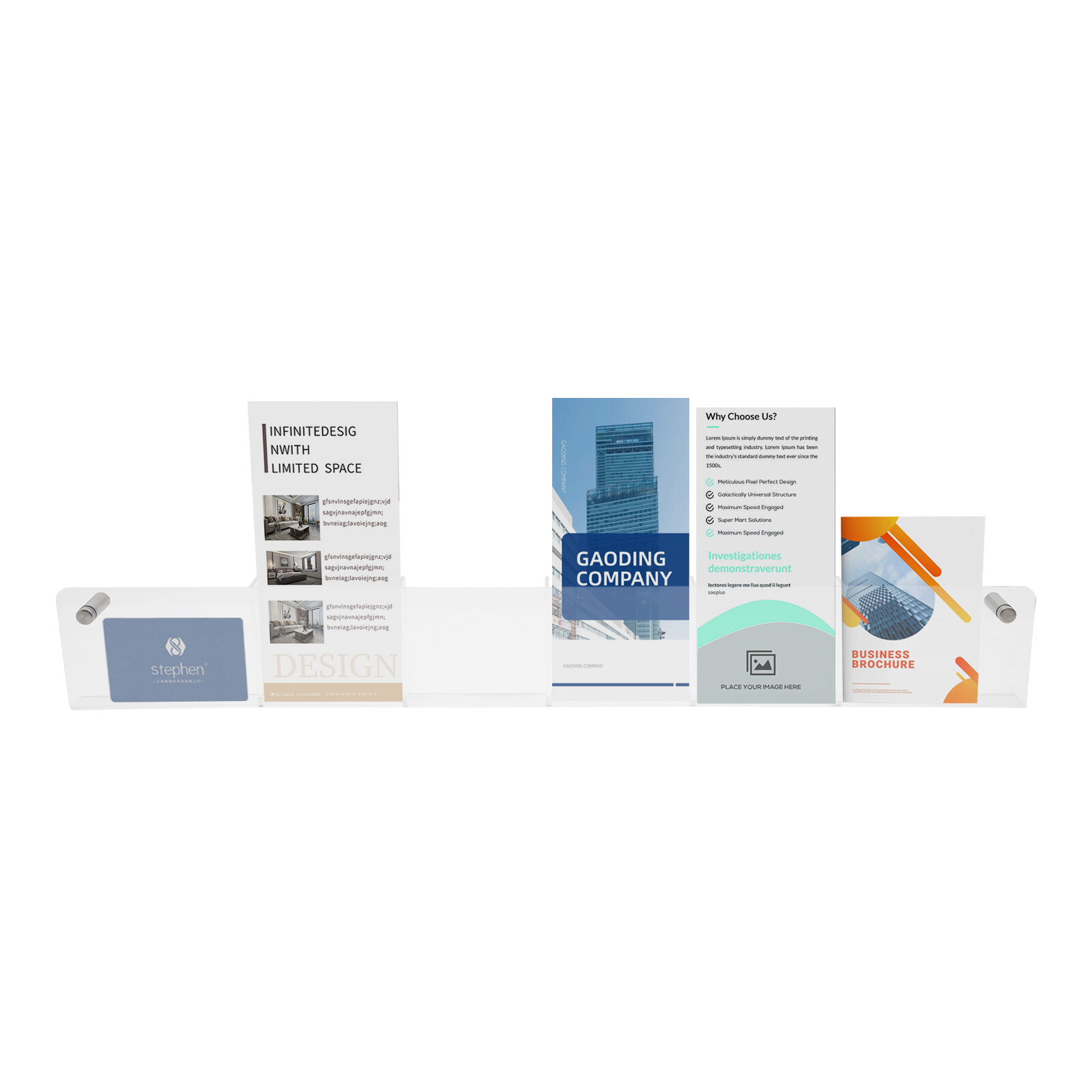 Acrylic Brochure Rack, Acrylic Display Stand, Organizer Rack Wall-mounted New