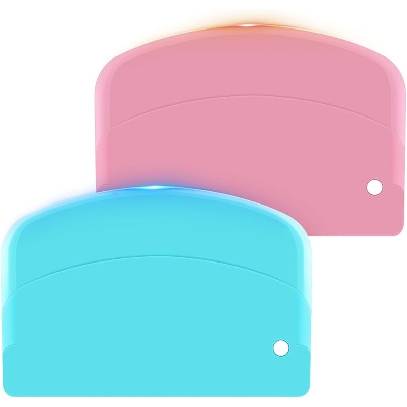 Bowl Scraper Spatula Set 2PCS Flexible Plastic Dough Cutter Kitchen Tool New