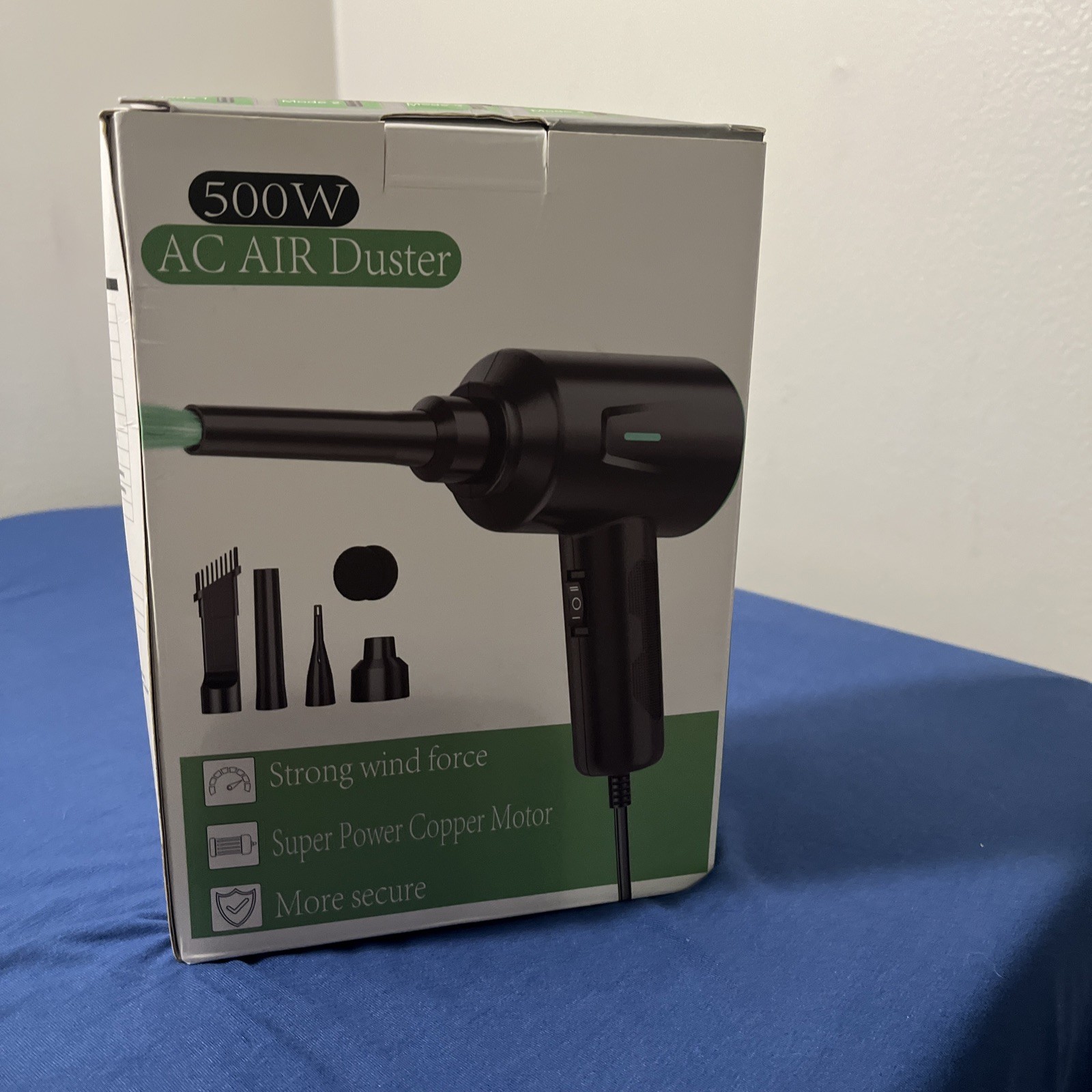 500W AC Air Duster with 2 Gears Electric Air Duster New In Box