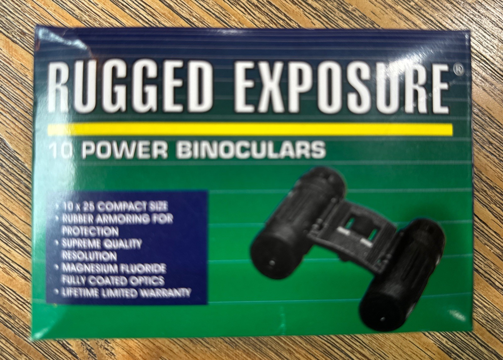 Rugged Exposure Binoculars NEW OLD STOCK!  10 X 25mm PB 1001 Black NEW In Box