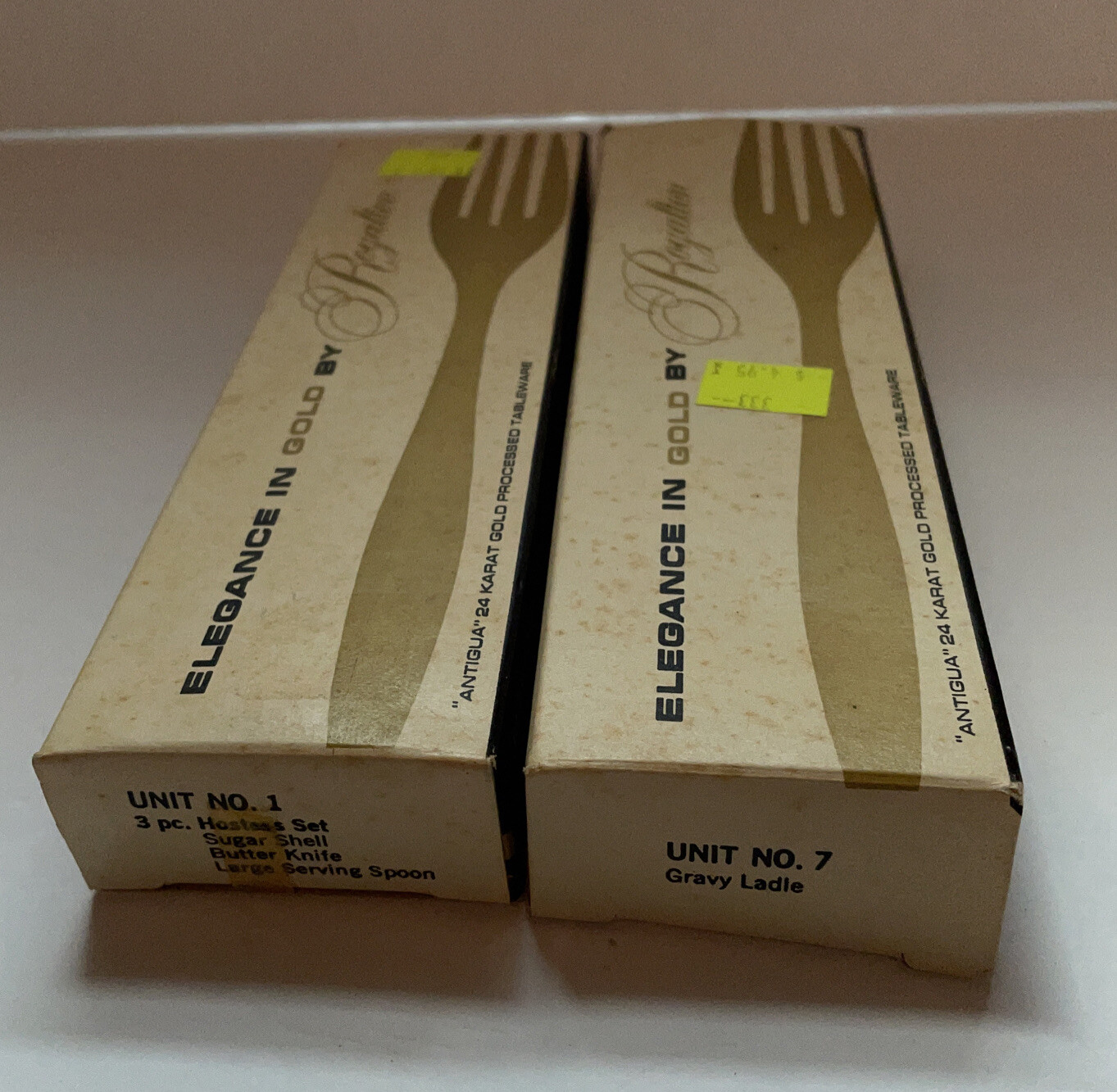 Custom Design Elegance in Gold 7 Pieces Stainless Flatware Silverware Ladle Box