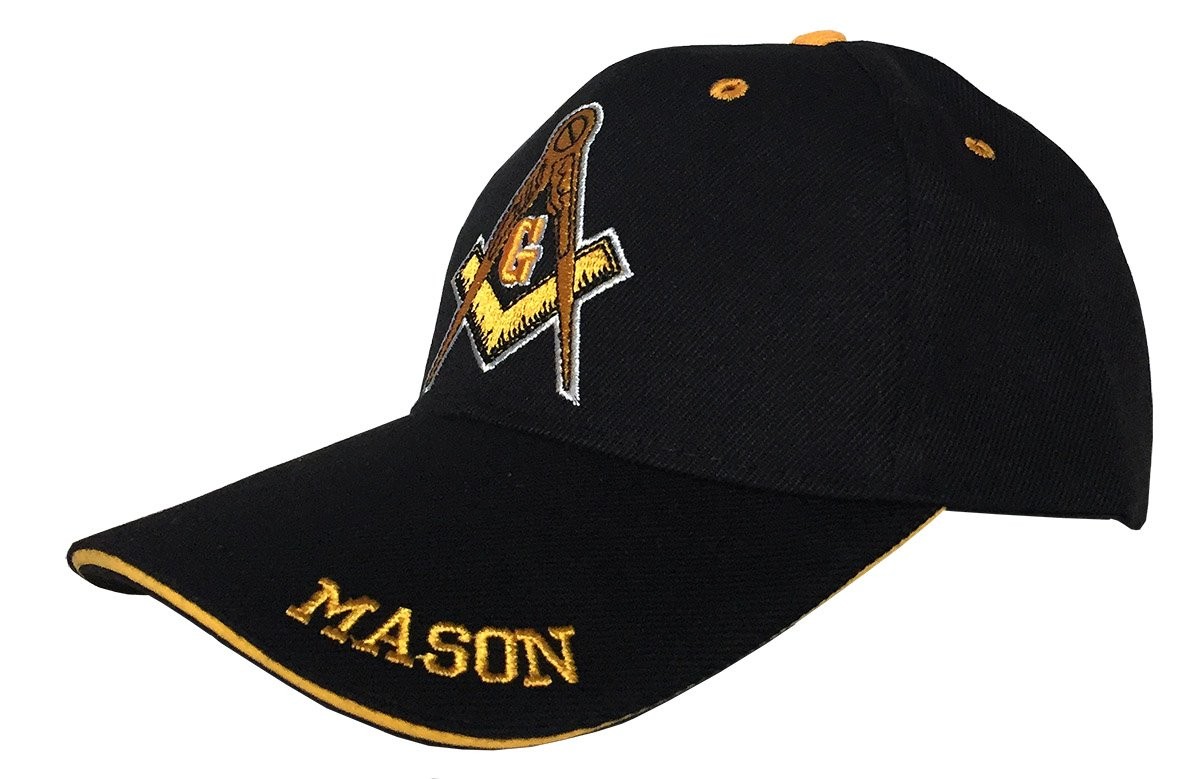 Freemason 3D Embroidered Adjustable Hat Mason Masonic Lodge Medium, Black
