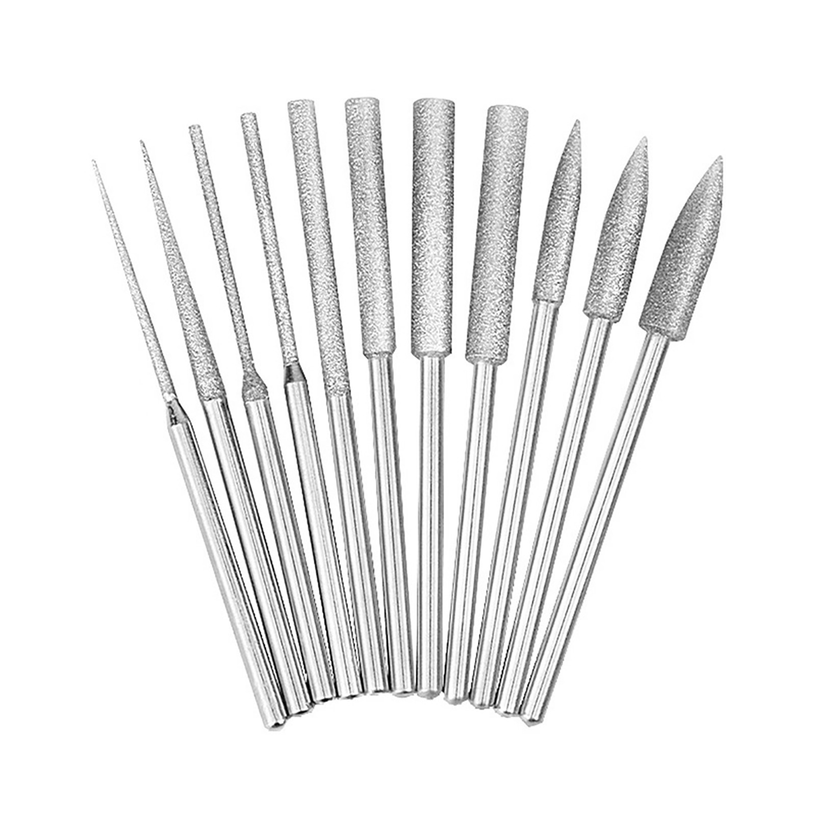1 Set 1/8" Shank Different Shapes Diamond Burr Bits Rotary Tools Accessories