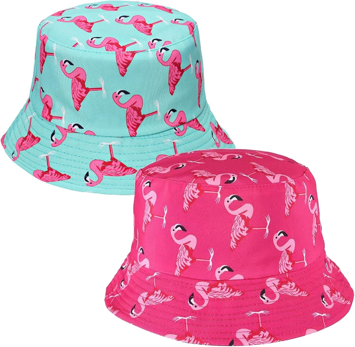 Flamingo Reversible Bucket Hats, Sumer Beach Sun Hat Fisherman Cap 3