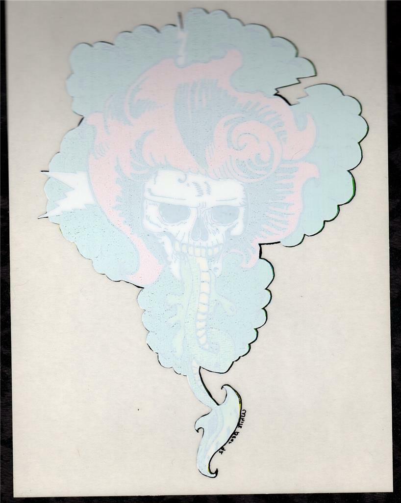 Vintage 90s Grateful Dead Car Window Tour Sticker/Decal - Skull with Orange Hair