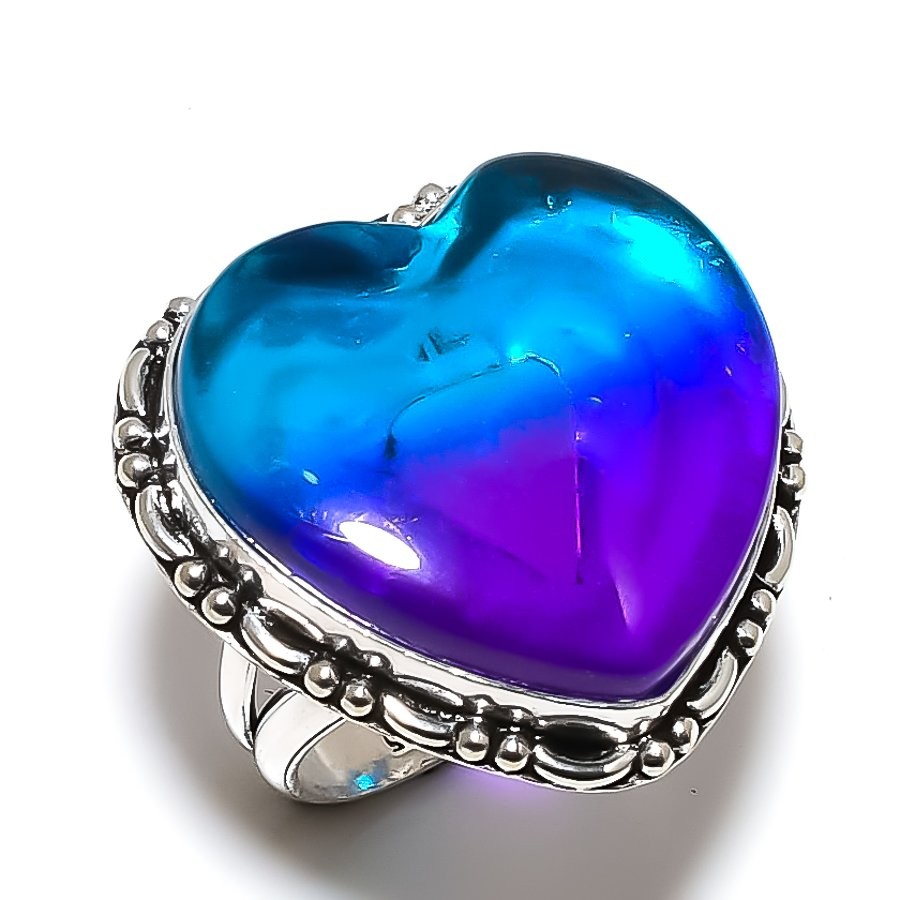 Bi-Color Tourmaline Gemstone 925 Sterling Silver gift Jewelry Ring Size 8 T661