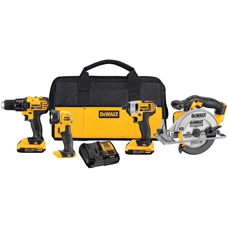 DeWalt 20V MAX Cordless Brushed 4 Tool Combo Kit #DCK421D2