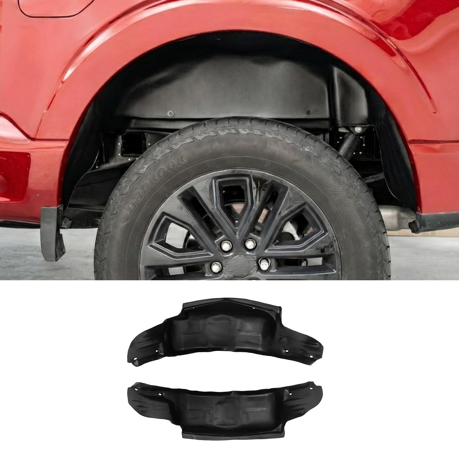 Rear Wheel Well Liners for 2021-2025 F150 - No Drill Tire Inner Fenders (2PCS)