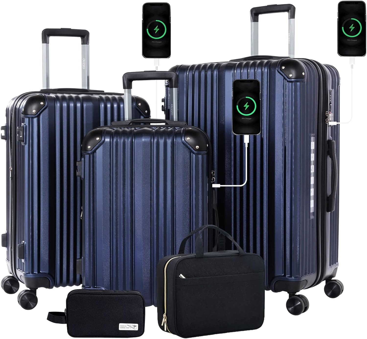 Durable Expandable 3-Piece Luggage Set with TSA Lock & Smooth Spinner Wheels