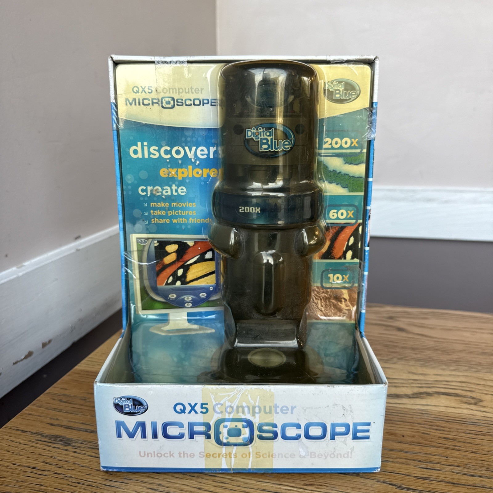 Digital Blue QX5 Microscope Handheld to 200x Science Computer Lab Kit USB Kids