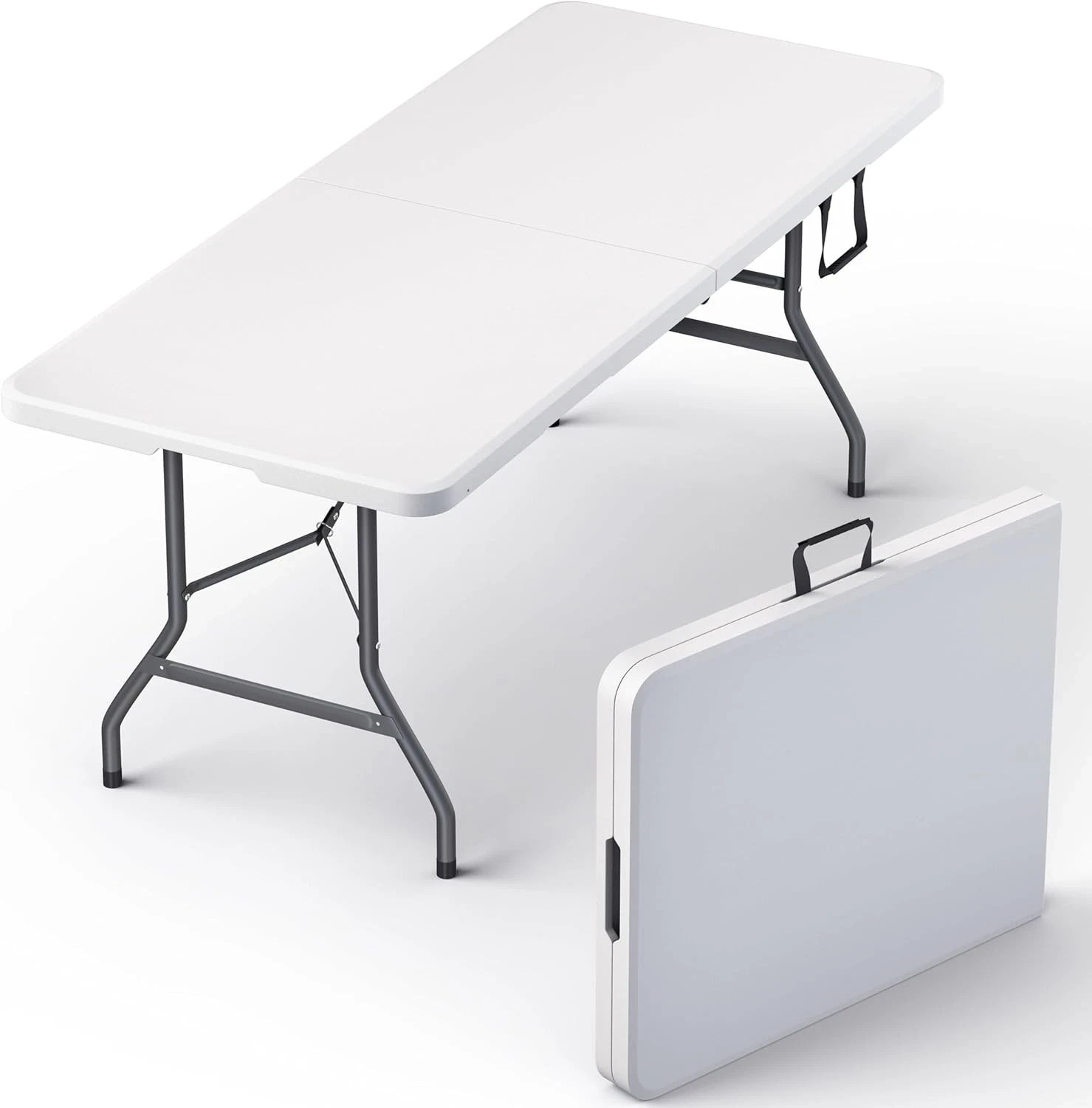 Plastic Folding Table 3 to 8 Ft for Indoor/Outdoor Events - Durable & Portable