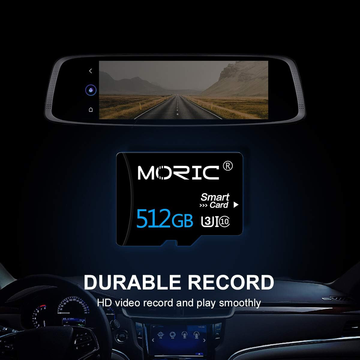 MORIC 512GB Micro SD Card with Adapter with Adapter SD Card Class 10 Memory Card