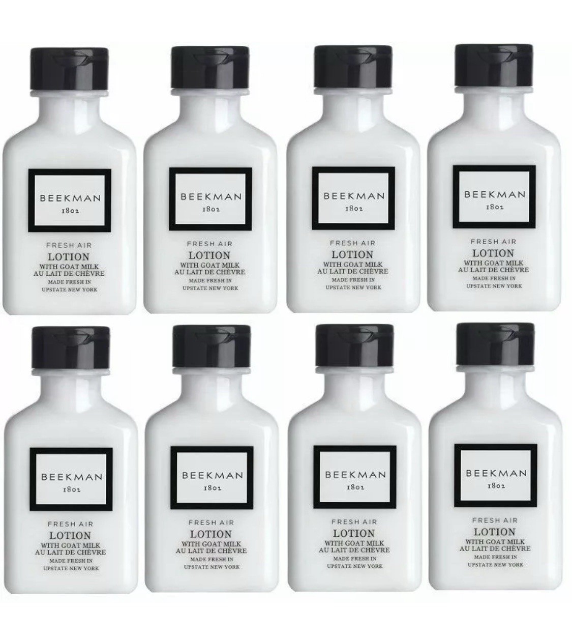 Beekman 1802 Fresh Air Lotion Lot of 8 Each 1oz Bottles Hotel travel Size