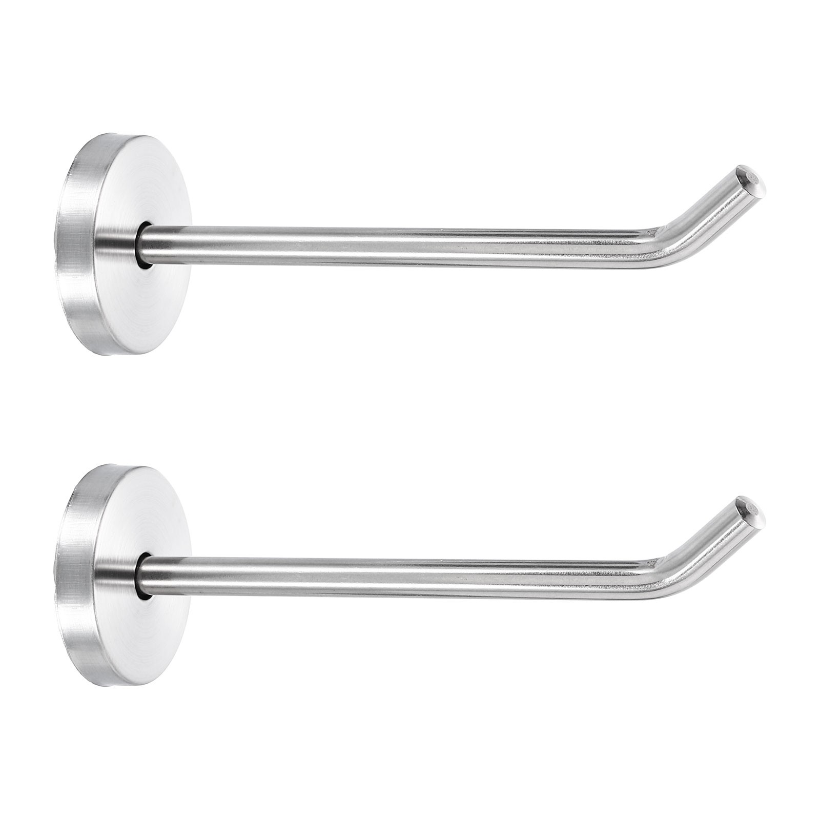2Pcs 4.7 Inch Coat Hooks, Stainless Steel Long Nose Wall Mount Hook, Silver Tone