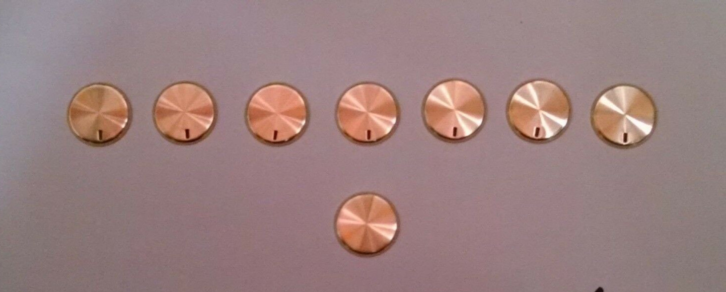 FISHER Brass 8 PCS Set Knobs Cap for 400C,500B,500C,800B,800C & TUBE Fisher