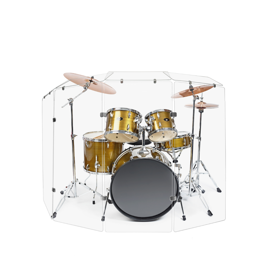PENNZONI Drum Shield 4ft Acrylic Panels w/ Deflectors & Living Hinges