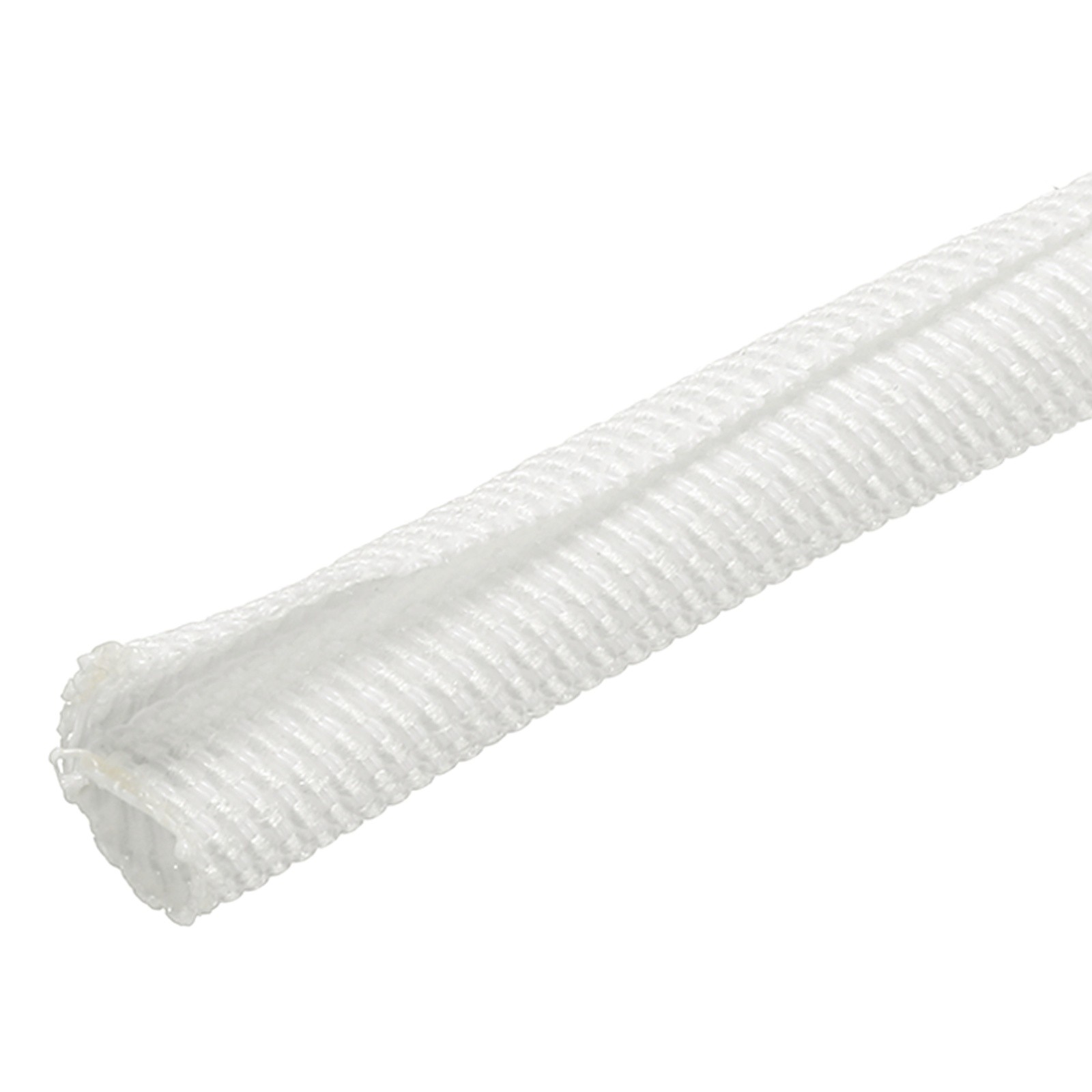 Wire Split Braided Cable Management Sleeve, White (1/8" - 7 Feet)