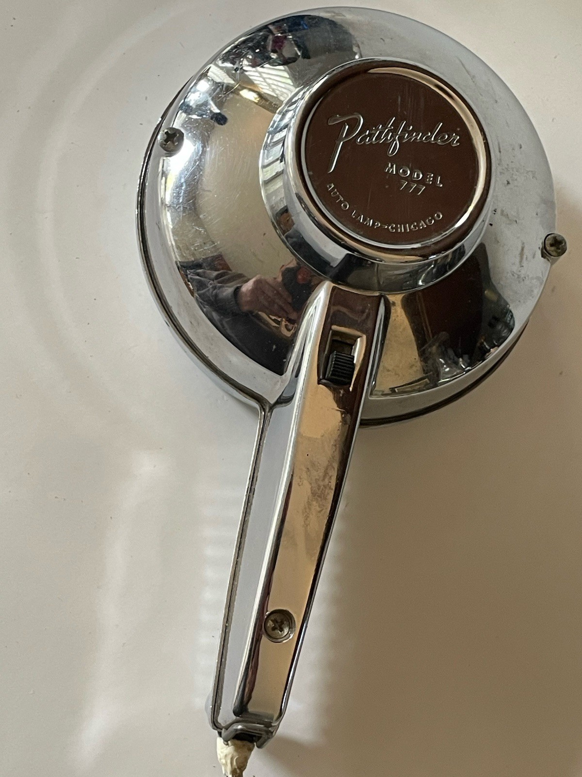Vintage Chrome Pathfinder Model 777 Hand Held Spotlight 12 VOLT Tested - Works