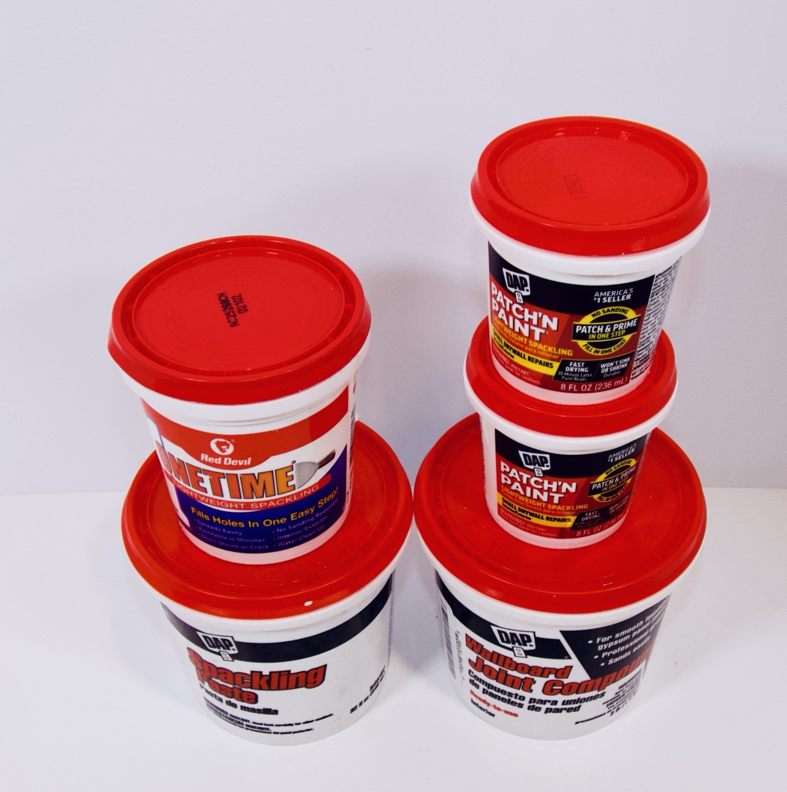 DAP Red Devil Spackling Paste Joint Compound Patch N Paint Lot Of 5 Repair