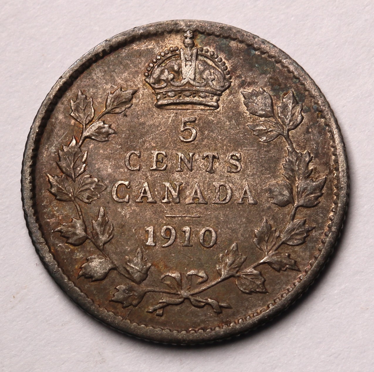 1910 Canada 5 Cent Silver Coin Edward VII  KM# 13