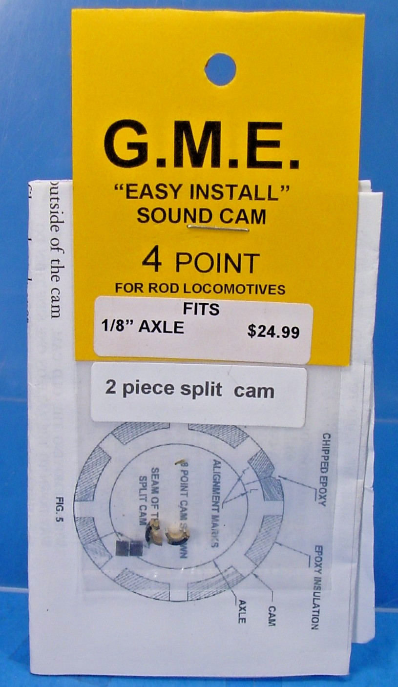 G.M.E. SOUND CAM 1/8" AXLE 4 POINT STEAM LOCO PFM PBL DCC HO,HOn3,Sn3,ON30,On3 A