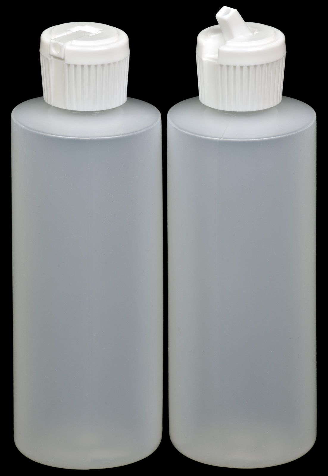 Plastic Bottle w/White Turret Lid, 4-oz., 12-Pack, New