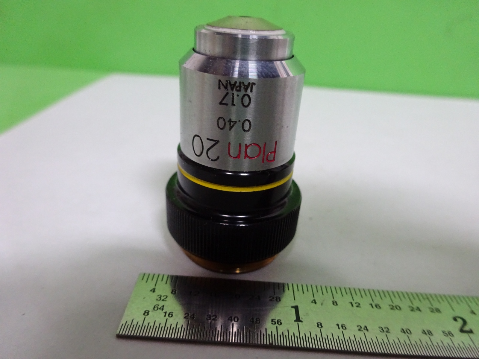 MICROSCOPE PART OBJECTIVE OLYMPUS PLAN 20 20X JAPAN OPTICS AS IS BIN#Y5-K-05