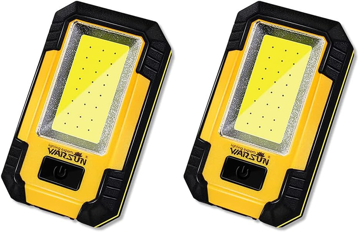 2PC Led Work Light Rechargeable Portable Magnetic Work Light 30W Yellow+Yellow