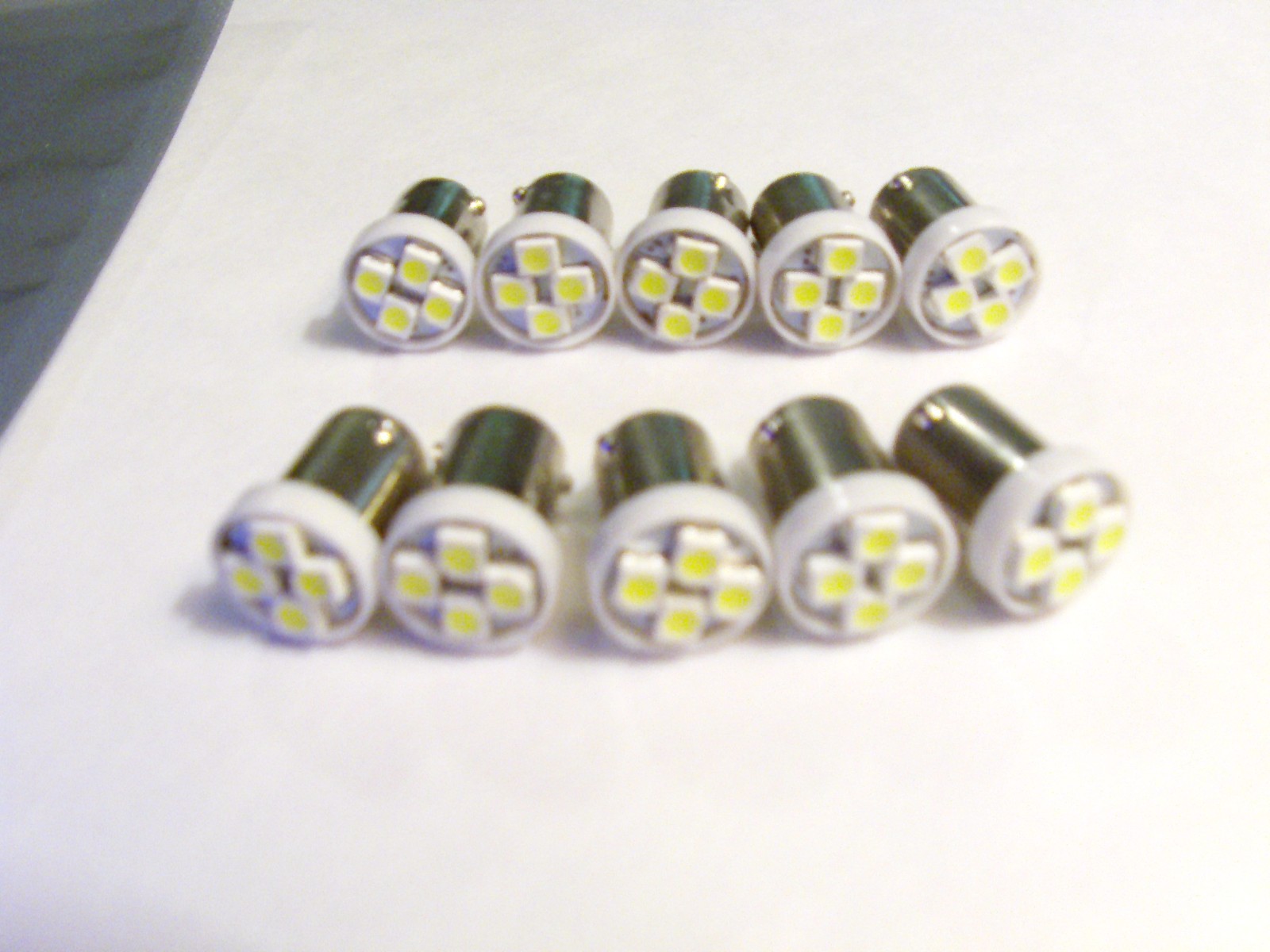 PINBALL LED BULBS 4 SMD 6.3V Ba9s WHITE #44 Low Heat ball slingshot 10 pcs