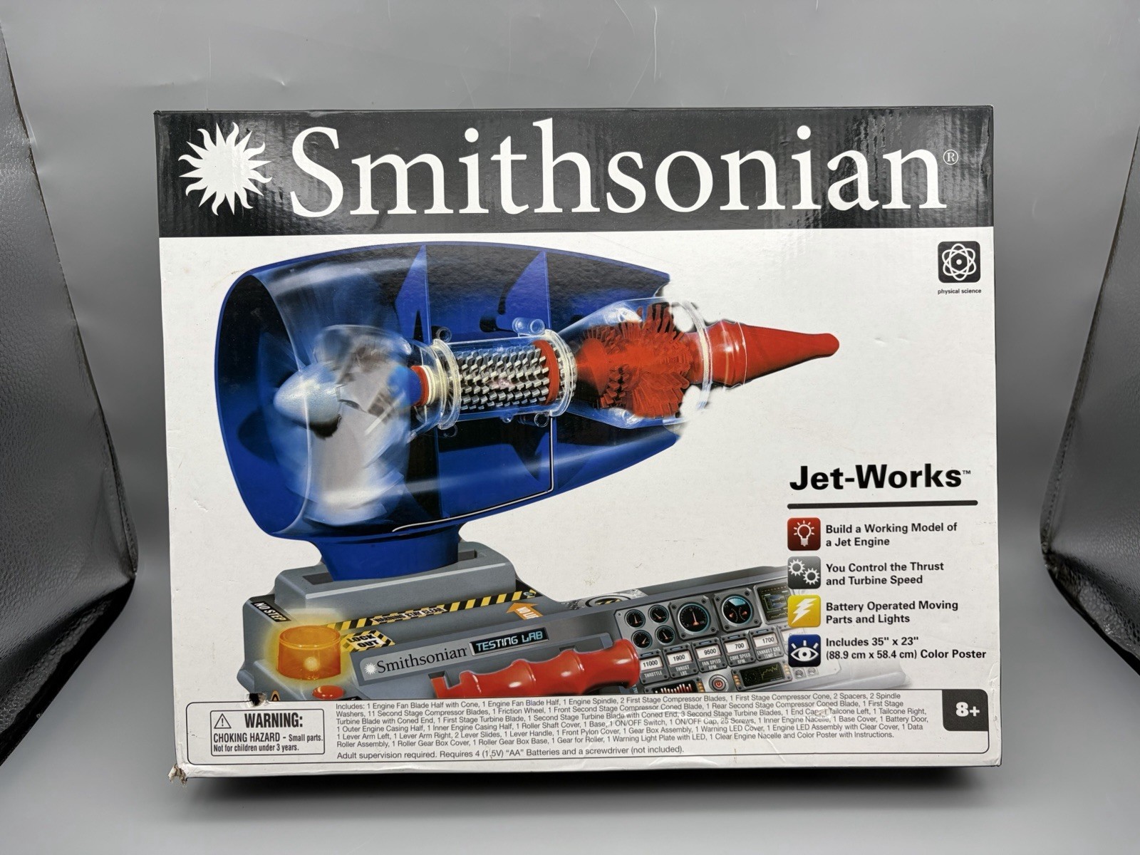 Smithsonian Jet-Works Jet Engine Building Kit STEM Science Model Lights NEW READ