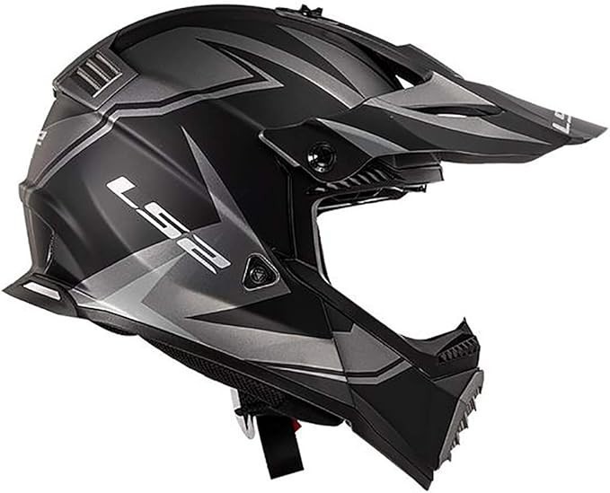 NEW LS2 GATE TwoFace Dirt Bike Motocross Enduro Helmet Matte Black/Gray Size XXL