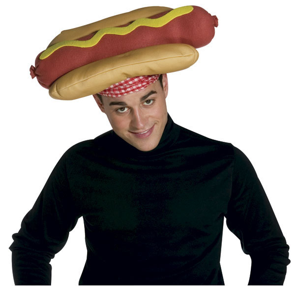 FUNNY WILD LARGE JUMBO HOT DOG HOTDOG WEINER HAT FAST FOOD COSTUME HAT 1928