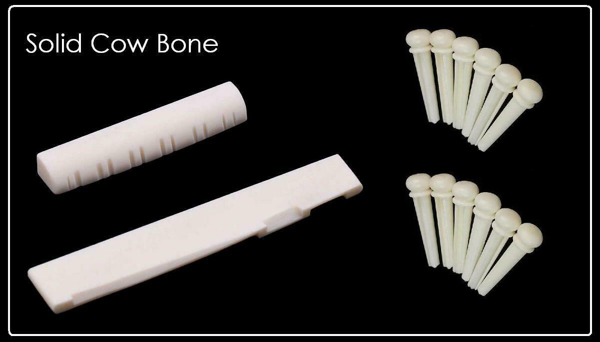 MusicianAtHeart BONE NUT, SADDLE & PIN Set 12 String Washburn Acoustic Guitar
