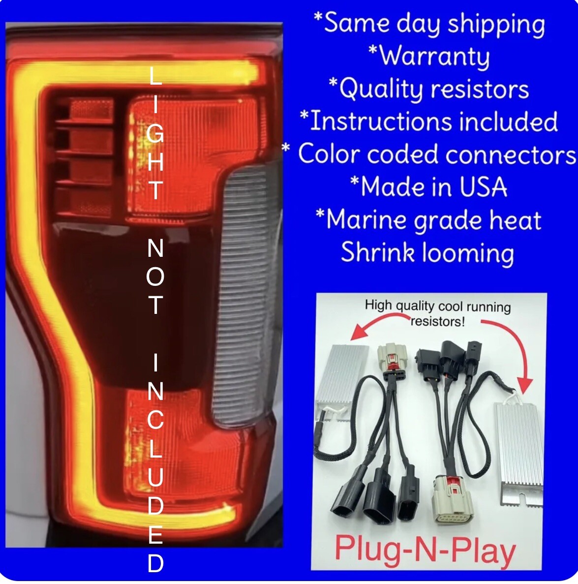 2017 - 2019 Ford F250 F350 Taillight Conversion Halogen To LED Plug And Play