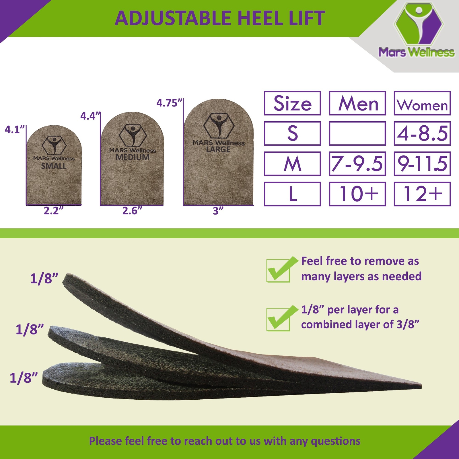 NEW Adjustable Orthopedic Heel Lift Heel Pain Length Discrepancies - Pack of 2