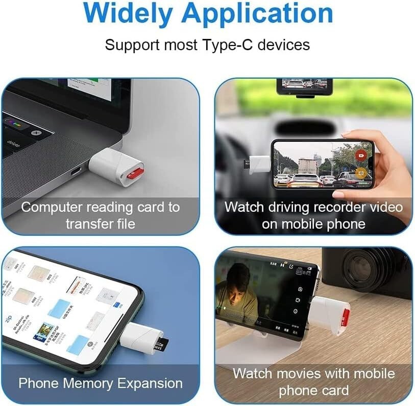 USB C TF Card Reader, Type C to TF Micro SD Card Reader, USB 2.0 OTG Memory Card
