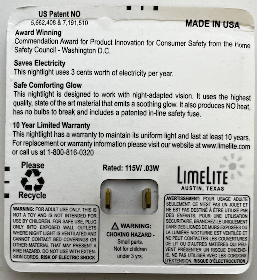 Limelite Nightlight Oval Blue Soft Glow Light