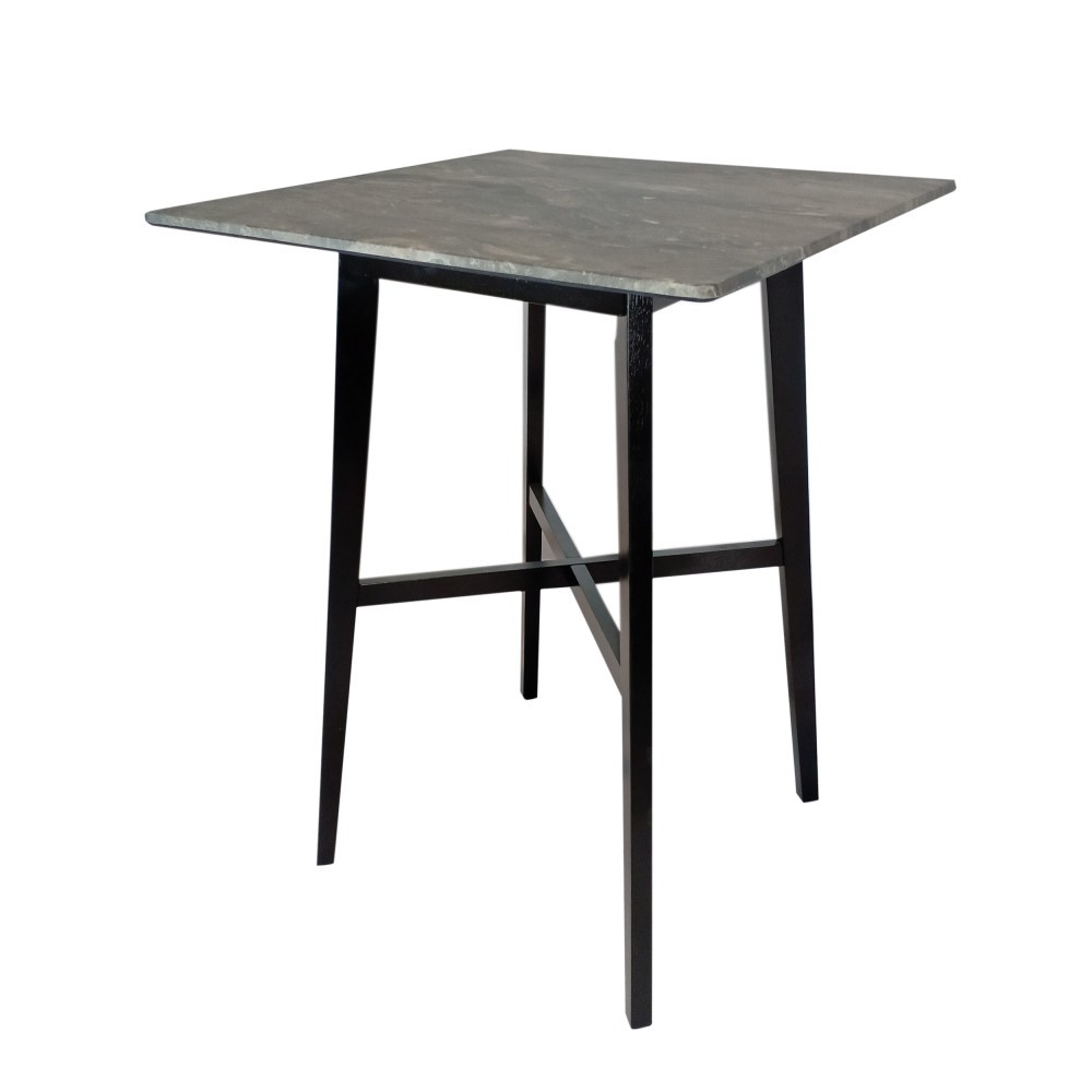 Dining Table Rubberwood Legs Marble Finish High-Pressure Laminate Surface