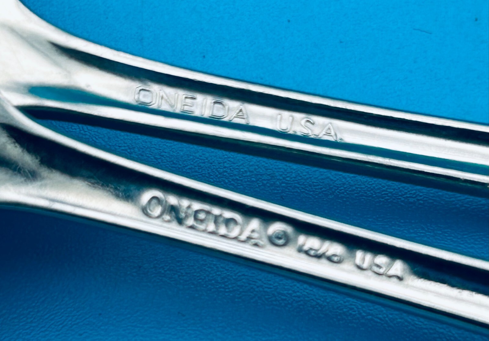 2 TWO Oneida BANCROFT Teaspoons 6" Stainless Flatware Silverware
