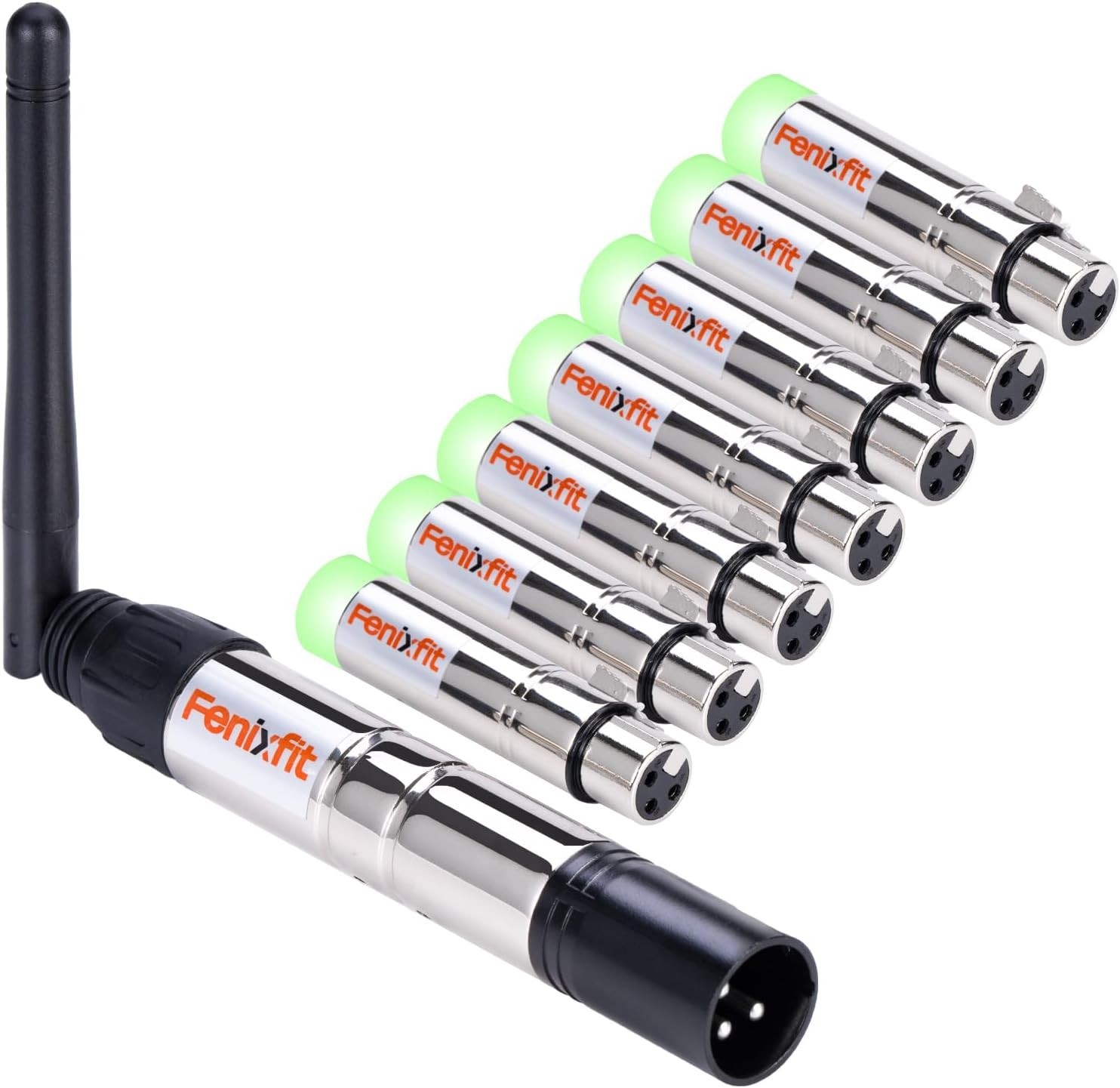 Reliable Weather-Resistant Wireless DMX Transmitter & 7 Receivers - DJ Essential