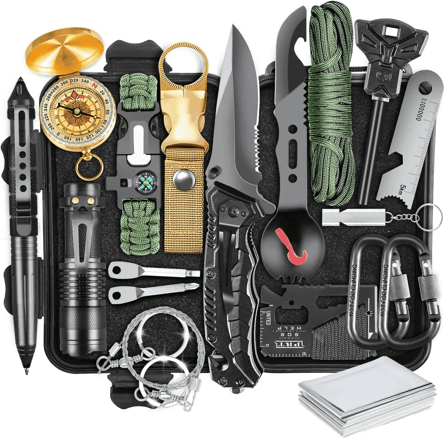TEIPUERY 19-in-1 Survival Kit Emergency Gear Gifts for Men Dad Husband 19