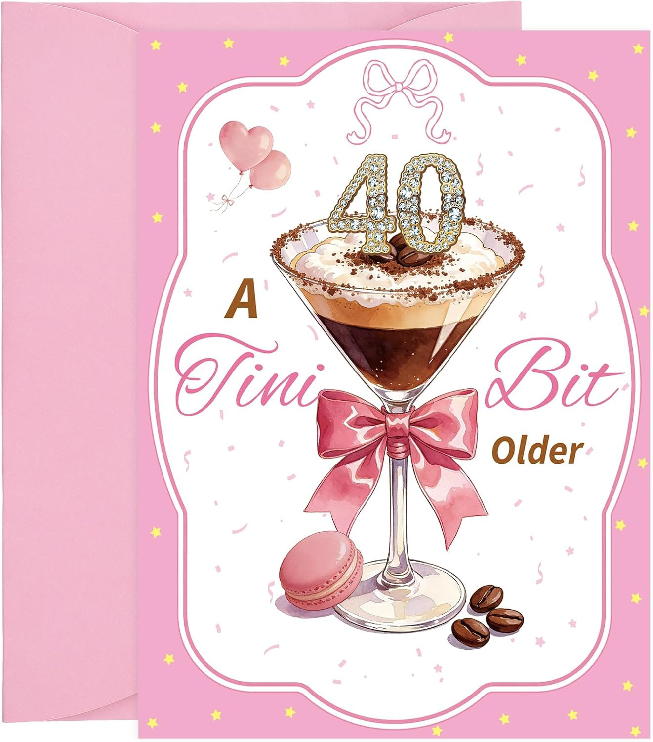 Espresso Martini 40Th Birthday Card, Funny Birthday Gift for Women Coffee Cockta