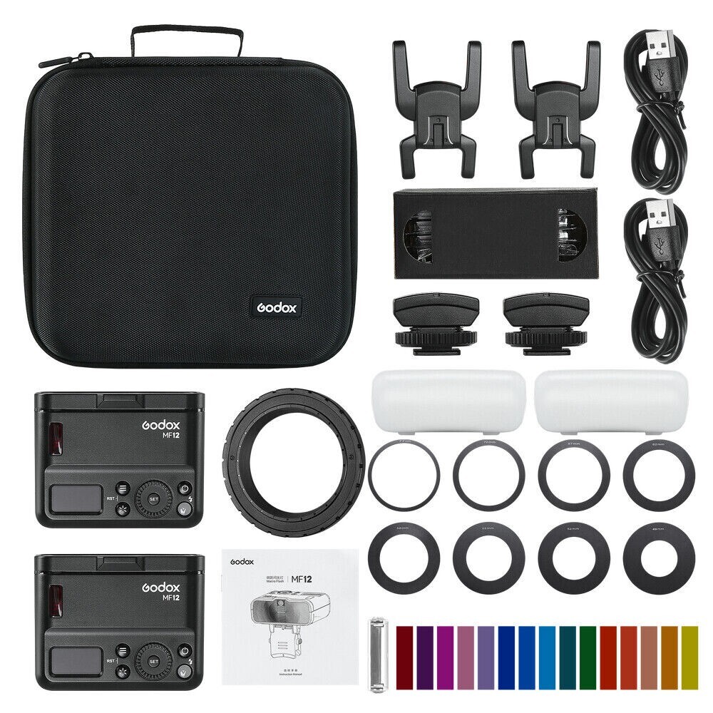 Godox MF12-K2 Macro Flash 2-Light Kit TTL Flash Speedlite For Sony Canon Nikon