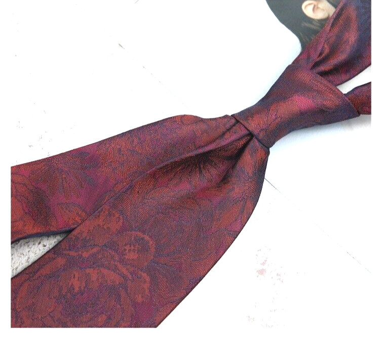 New Classic Floral Red Blue JACQUARD WOVEN 100% Silk Men's Necktie Tie