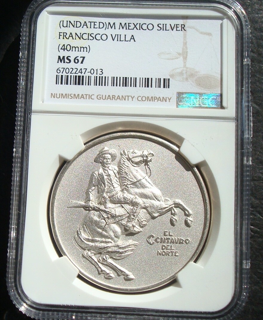 Mexico Rare Medal Francisco Villa Silver NGC67
