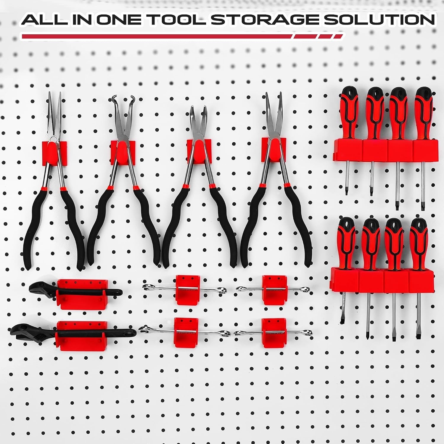 18PCS Magnetic Tool Organizer Set, Includes 8 Screwdriver Holders, 2 Large Wr...