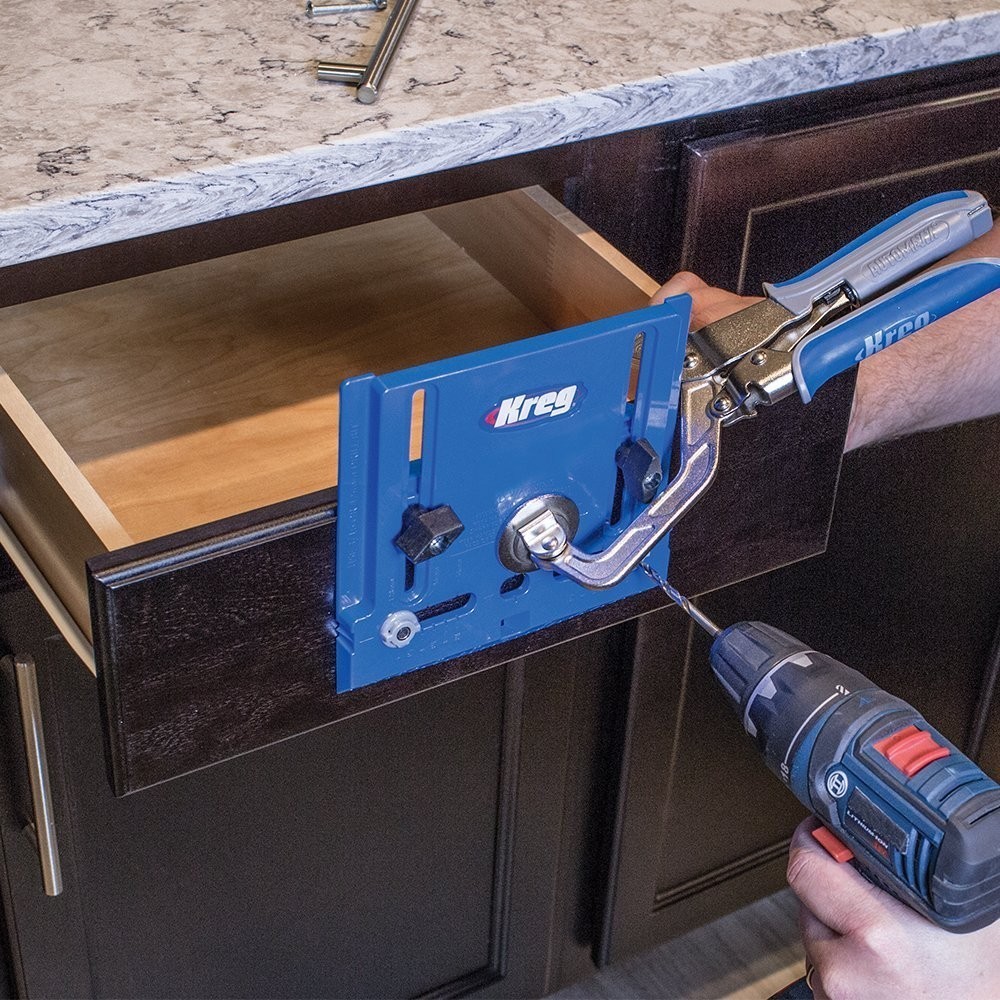 Portable Cabinet Hardware Jig - Precision Drilling Tool for Knobs & Pulls - Accu